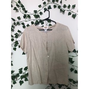 Vintage Irish Linen Button Down Shirt